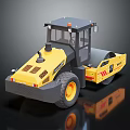 Yellow Heavy Duty Vibratory Road Roller With Large Drum And Cab For Construction