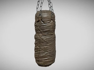 Brown Leather Hanging Boxing Bag Ideal For Fitness Training And Workout 3d model