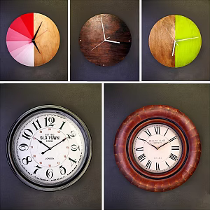 Modern round clock wall watch 3d model
