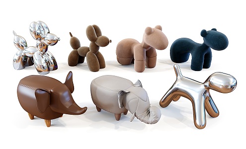 Bleo Dog Chair Creative Animal Low Stool Elephant Low Stool Kindergarten Children's Sitting Stool 3d model