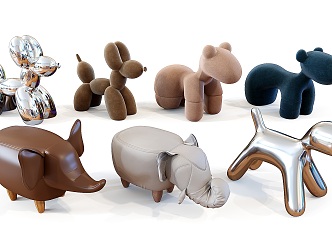 Bleo Dog Chair Creative Animal Low Stool Elephant Low Stool Kindergarten Children's Sitting Stool 3d model