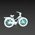 Light Blue Vintage Bicycle With Brown Seat Wooden Handlebars And Cream Wheels