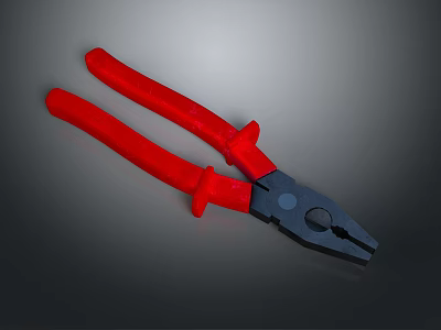 Red Handle Pliers Professional Hardware Tool With Ergonomic Grip For Repair Work 3d model