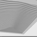 Modern White Ceiling Design With Wavy Layered Lines And Curved Patterns