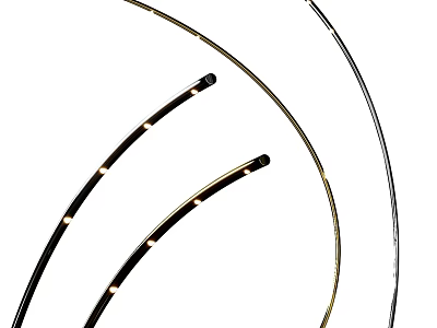 Modern Arc Floor Lamp With Sleek Metal Design And LED Lighting 3d model