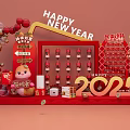 2025 New Year Art Installation With Red Gold Decor Red Envelope Wall And Lucky Draw