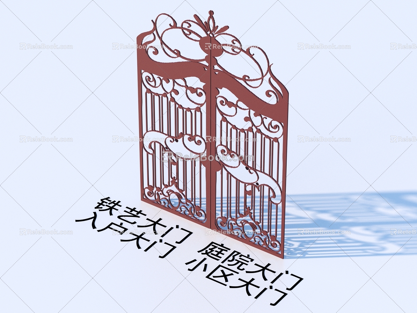 Wrought Iron Gate Courtyard Gate Entrance Gate Community Gate 3d model