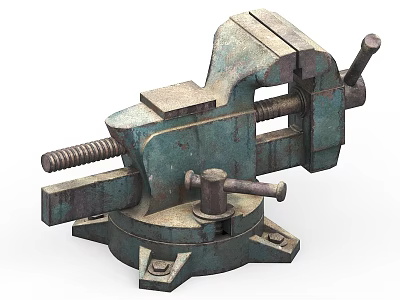 Heavy Duty Industrial Vise With Metal Construction Adjustable Handle And Stable Base 3d model