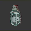 Tactical Hand Grenade With Metallic Body And Mechanical Military Weapon Design