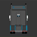 Blue Heavy Duty Truck With Modern Cab Dual Exhaust Pipes And Shiny Wheels