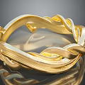Gold Twisted Ring With Elegant Design For Daily Life Accessories 3d model