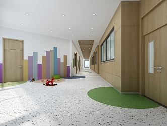 Modern aisle kindergarten 3d model