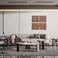 Modern sofa coffee table combination 3d model