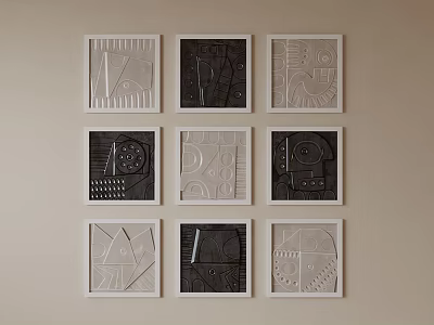 Three-dimensional Hanging Painting Cream Style Wall Decoration Painting Nordic Pendant Hanging Painting 3d model