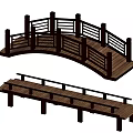 Traditional Wooden Arch Bridge With Intricate Railings And Smooth Deck Design