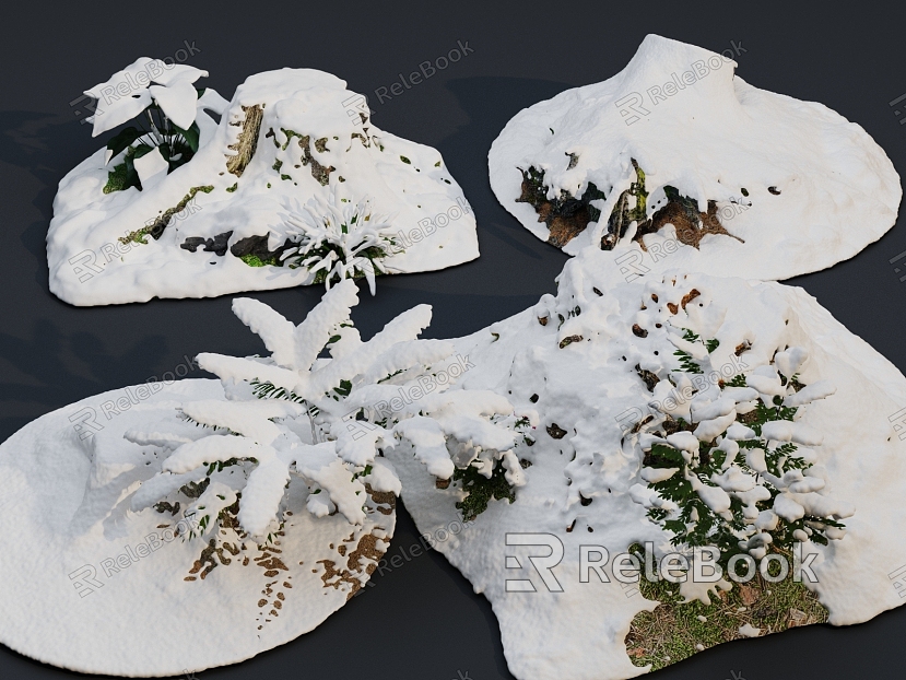 Snow Scene Dead Trees Landscape Outdoor Snow Trees Courtyard Dead Wood Decay Wood Decay Tree Trunk Dead Tree Pole model