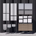 Roman Blinds in Various Fabric Styles and Neutral Tones Modern Design