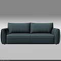 Modern Light Blue Two Seater Sofa With Sleek Upholstered Fabric Design 3d model