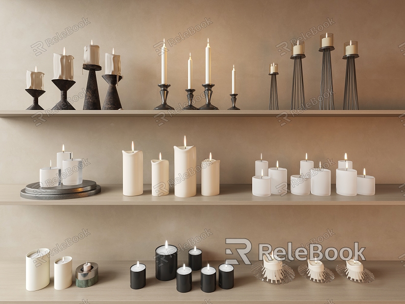 Candlestick candle glass candle model