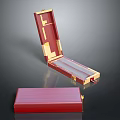 Red Gold Decorative Storage Box Furniture With Open Closed Design And Interior Compartments