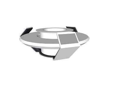 Modern Circular Metal Display Shelf With Simple Design For Retail Showcase 3d model