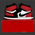 Nike High Top Shoes Red Black White Classic Design With Red Box