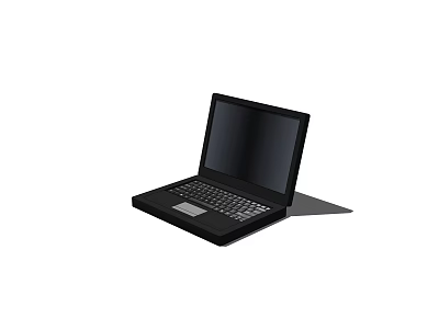 Black Portable Laptop With Modern Screen And Full Size Keyboard 3d model