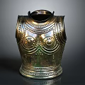 Ancient Weapon Breastplate Armor With Intricate Metal Decorative Design And Details