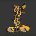 Transformers Bumblebee Action Figure Toy With Car Mode And Yellow Design