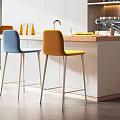 Modern Office Break Room With Bar Counter Colorful Stools And Coffee Machine