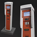 Modern Gas Station With Blue Red Canopy Fuel Pump And Yellow Black Background