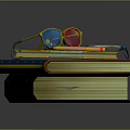 Essential Daily Life Supplies With Notebook Magnifying Glass Glasses Pencil And Note