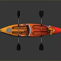 Orange and Red Kayak with Paddles Seat and Storage Bag for Water Activities