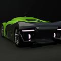 Green Futuristic Convertible Concept Car With Sleek Aerodynamic Body And Stylish Wheels