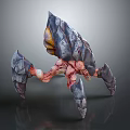 Grotesque Rock Covered Creature Featuring Fleshy Limbs And Jagged Rock Exoskeleton