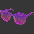 Pink Heart Shaped Jewelry Sunglasses With Gradient Lenses And Reflection On Dark Background