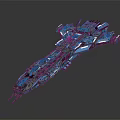 Futuristic Blue Sci Fi Spaceship With Intricate Metallic Structure And Detailed Design