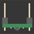 Computer Circuit Board With Green Substrate Multiple Gray Components And White Connectors