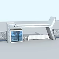 Modern Entrance Gate Design With Glass Door Metal Frame And Decorative Fence