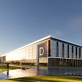 Style large factory building 3d model