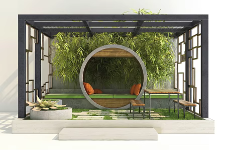 New Chinese Pavilion Landscape Pavilion 3d model