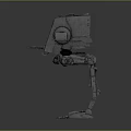 Game and Movie Character Mechanical Four Legged Robot With Metallic Structure And Industrial Design