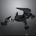Robot Character Interacting With Metallic Creature Machinery Claw Arms And Hammer Head