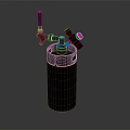 Black Cylindrical Industrial Equipment With Top Control Handle And Pressure Gauge
