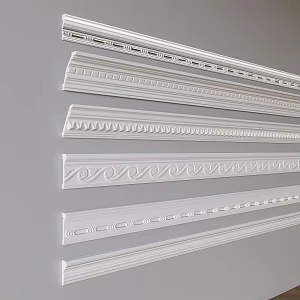 French Cream Gypsum Line Carved Gypsum Component Waist Line Decorative Line Skirting Line 3d model