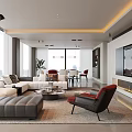 Elegant Modern Living Room Sofa And Coffee Table Set For Bright Spacious Luxury Apartment