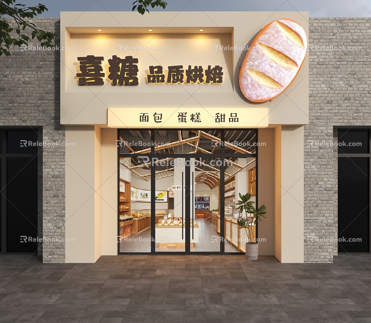 Cake Shop Door Head Baking Shop Door Head Bread Shop Door Head Dessert Shop Door Head Cream Door Head Door Head Design Door Head 3d model