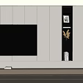 Modern TV Wall Unit With White Cabinets Open Shelving Decorative Items And LED Lighting