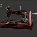 Sewing Machine Old-fashioned Sewing Machine Clothing Machine Realistic 3d model
