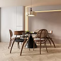 Modern Middle Ancient Dining Table and Chair Chandelier Round Table Dining Table and Chair 3d model